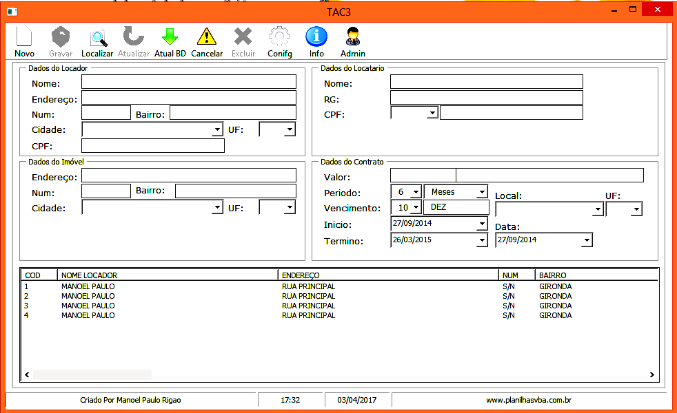 Contrato de Imóvel - Planilha Para Gerar Relatório do Contrato do Imovel Baixe Agora download