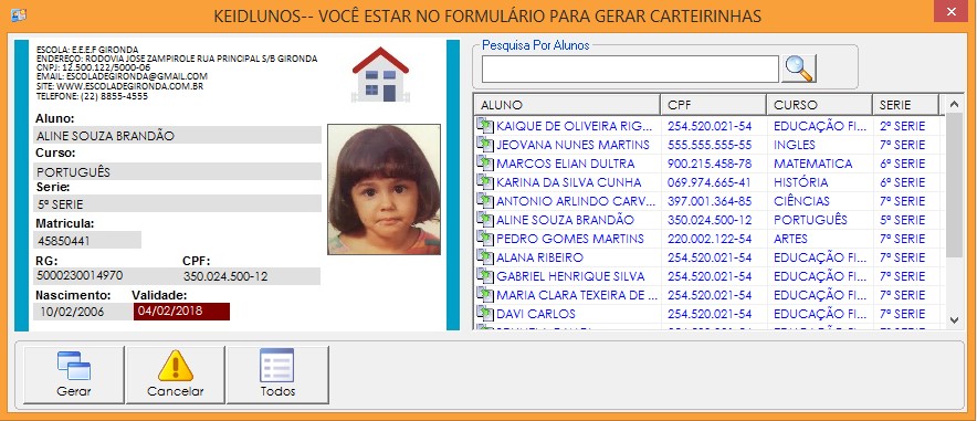 Como Gerar carteirinha de Alunos de escola Com Foto Programa Para Cadastrar Alunos