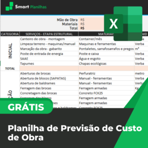 Planilha de Previsão de Custos de Obra Grátis!